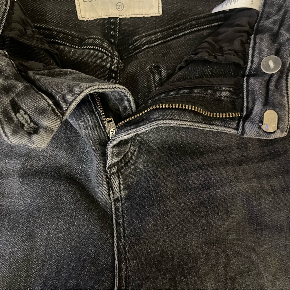 Frank & Eileen Derry Signature Slim Straight Washed Black Raw Hem Jeans Size 27 - Picture 12 of 14